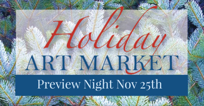 Title image for the holiday art market preview night
