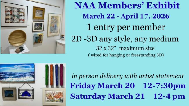 Graphic for member's annual call for art